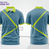 Mẫu áo thun polo basic đồng phục công ty màu xanh navy phối xanh chuối họa tiết line chéo ctpb5399