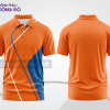 Mẫu áo polo basic đồng phục công sở màu cam phối xanh dương line chéo ctpb5402