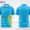 Mẫu áo thun polo basic đồng phục văn phòng màu xanh cyan phối vàng line chéo ctpb5403
