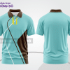 Mẫu áo polo basic đồng phục văn phòng màu xanh ngọc phối nâu họa tiết line chéo ctpb5420