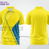 Mẫu áo thun polo basic đồng phục công sở màu vàng phối xanh dương họa tiết line chéo ctpb5421