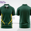 Mẫu polo basic đồng phục doanh nghiệp màu xanh rêu phối vàng line chéo ctpb5440