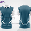 Mẫu áo thun polo basic đồng phục công ty màu xanh đen phối trắng họa tiết chữ X ctpb5458