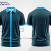 Mẫu áo polo basic đồng phục văn phòng màu xanh đen phối xanh cyan kẻ dọc ctpb5461