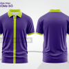 Mẫu polo basic đồng phục doanh nghiệp màu tím phối xanh chuối kẻ dọc ctpb5463