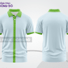 Mẫu áo polo basic đồng phục công sở màu trắng phối xanh chuối kẻ dọc ctpb5464