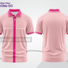 Mẫu áo polo basic đồng phục nhân viên màu hồng phấn phối đỏ kẻ dọc ctpb5508