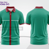 Mẫu polo basic đồng phục công ty màu xanh ngọc phối đỏ kẻ dọc ctpb5511