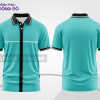 Mẫu áo thun polo basic đồng phục doanh nghiệp màu xanh ngọc kẻ dọc ctpb5517