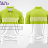 Mẫu polo basic đồng phục văn phòng màu xanh chuối phối trắng ngang ngực ctpb5545
