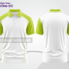 Mẫu polo basic đồng phục doanh nghiệp màu trắng phối xanh chuối mảng vai ctpb5586