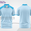 Mẫu áo thun polo basic đồng phục công sở màu xanh da trời phối trắng mảng vai ctpb5604