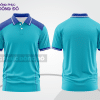 Mẫu polo basic đồng phục doanh nghiệp màu xanh cyan phối trắng mảng vai ctpb5605