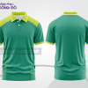 Mẫu áo polo basic đồng phục nhân viên màu xanh lá phối trắng mảng vai ctpb5606