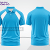 Mẫu polo basic đồng phục doanh nghiệp màu xanh cyan phối trắng mảng vai ctpb5628