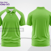 Mẫu áo thun polo basic đồng phục văn phòng màu xanh lá non phối trắng mảng vai ctpb5631
