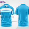 Mẫu áo thun polo basic đồng phục nhân viên màu xanh cyan phối trắng kẻ ngang ctpb5649