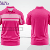 Mẫu polo basic đồng phục nhân viên màu hồng cánh sen phối trắng kẻ ngang ngực ctpb5670