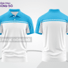 Mẫu polo basic đồng phục doanh nghiệp màu xanh cyan phối trắng kẻ ngang ngực ctpb5734