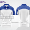 Mẫu áo polo basic đồng phục nhân viên màu xanh dương phối trắng kẻ ngang ngực ctpb5735