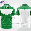 Mẫu áo polo basic đồng phục văn phòng màu xanh lá phối trắng kẻ ngang ngực ctpb5786