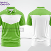 Mẫu áo polo basic đồng phục công sở màu xanh chuối phối trắng kẻ ngang ngực ctpb5787