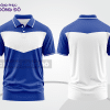 Mẫu polo basic đồng phục doanh nghiệp màu xanh dương phối trắng kẻ ngang ngực ctpb5789