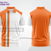 Mẫu polo basic đồng phục doanh nghiệp màu cam phối trắng kẻ dọc lệch ctpb5826
