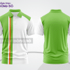 Mẫu polo basic đồng phục công ty màu xanh lá non phối trắng kẻ dọc lệch ctpb5830
