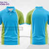 Mẫu áo polo basic đồng phục nhân viên màu xanh cyan phối vàng ctpb5866