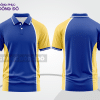 Mẫu áo polo basic đồng phục văn phòng màu xanh dương phối vàng ctpb5867