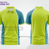 Mẫu áo thun polo basic đồng phục công ty màu xanh chuối phối trắng mảng vai ctpb5868