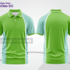 Mẫu polo basic đồng phục doanh nghiệp màu xanh lá non phối trắng mảng vai ctpb5869