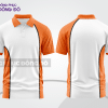 Mẫu polo basic đồng phục doanh nghiệp màu trắng phối cam mảng vai ctpb5884