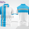 Mẫu áo thun polo basic đồng phục doanh nghiệp màu xanh cyan phối trắng ngang ngực ctpb5924