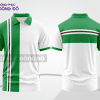 Mẫu áo thun polo basic đồng phục công ty màu xanh lá phối trắng ngang ngực ctpb5928