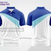 Mẫu áo polo basic đồng phục văn phòng màu xanh dương phối trắng mảng vai ctpb5944