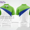 Mẫu polo basic đồng phục doanh nghiệp màu xanh lá phối xanh dương mảng vai ctpb5946