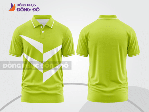 Mẫu polo basic đồng phục công ty màu xanh chuối họa tiết chữ V ctpb5965