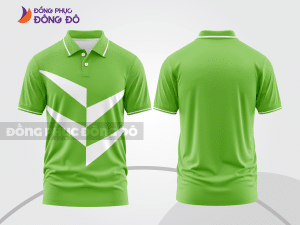 Mẫu áo polo basic đồng phục doanh nghiệp màu xanh lá non họa tiết chữ V ctpb5966