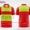 Mẫu polo basic đồng phục nhân viên màu đỏ phối xanh chuối kẻ ngang ngực ctpb6012