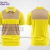 Mẫu áo thun polo basic đồng phục nhân viên màu vàng phối xám mảng vai ctpb6022