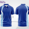 Mẫu áo polo basic đồng phục công ty màu xanh dương phối trắng mảng vai ctpb6025
