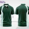 Mẫu áo polo basic đồng phục công sở màu xanh rêu phối trắng mảng vai ctpb6029