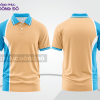 Mẫu áo polo basic đồng phục công sở màu kem phối xanh cyan kẻ dọc ctpb6044