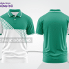 Mẫu áo polo basic đồng phục văn phòng màu xanh ngọc phối trắng mảng vai ctpb6265