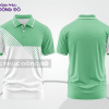Mẫu áo polo basic đồng phục công sở màu xanh bạc hà phối trắng mảng vai ctpb6266