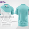 Mẫu polo basic đồng phục doanh nghiệp màu xanh da trời phối trắng mảng vai ctpb6267