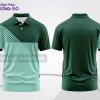 Mẫu áo polo basic đồng phục công ty màu xanh rêu phối xanh ngọc mảng vai ctpb6274