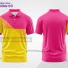 Mẫu áo polo basic đồng phục văn phòng màu hồng cánh sen phối vàng mảng vai ctpb6275